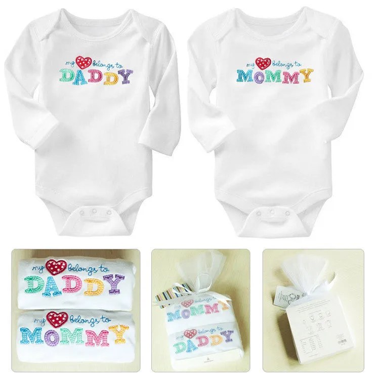 2PCS/LOT born Baby Clothing Long Sleeve Cotton baby Rompers Girls Boys Clothes