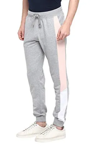 Alan Jones Clothing Men's Cotton Solid Slim Fit Joggers Track Pants (JOG21-P103_Melange_3XL)