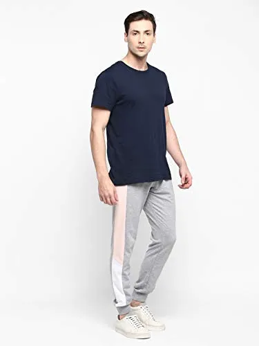 Alan Jones Clothing Men's Cotton Solid Slim Fit Joggers Track Pants (JOG21-P103_Melange_3XL)