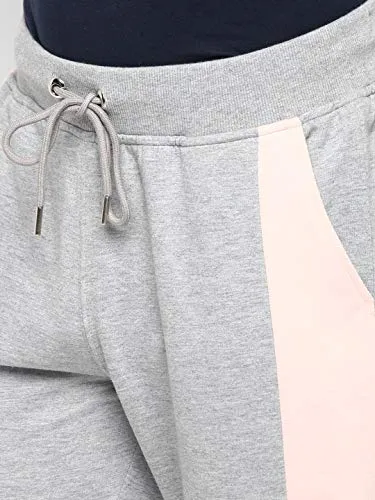 Alan Jones Clothing Men's Cotton Solid Slim Fit Joggers Track Pants (JOG21-P103_Melange_3XL)