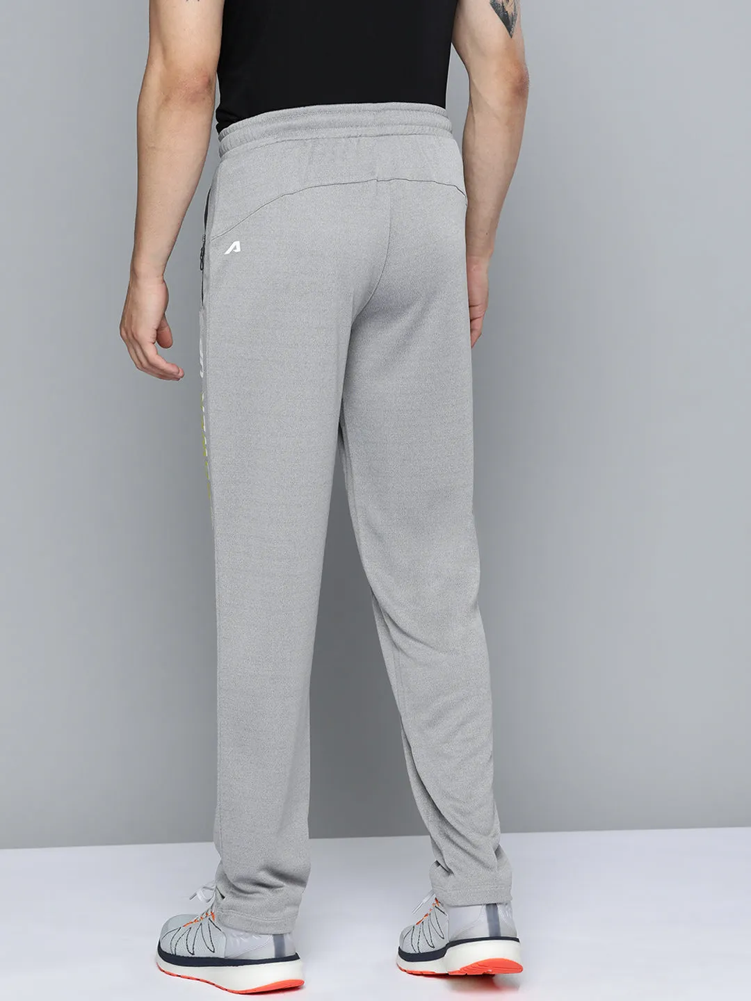 Alcis Men Grey Melange Printed Track Pants