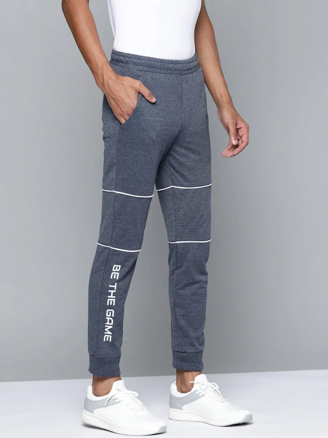 Alcis Men Navy Blue Printed Joggers