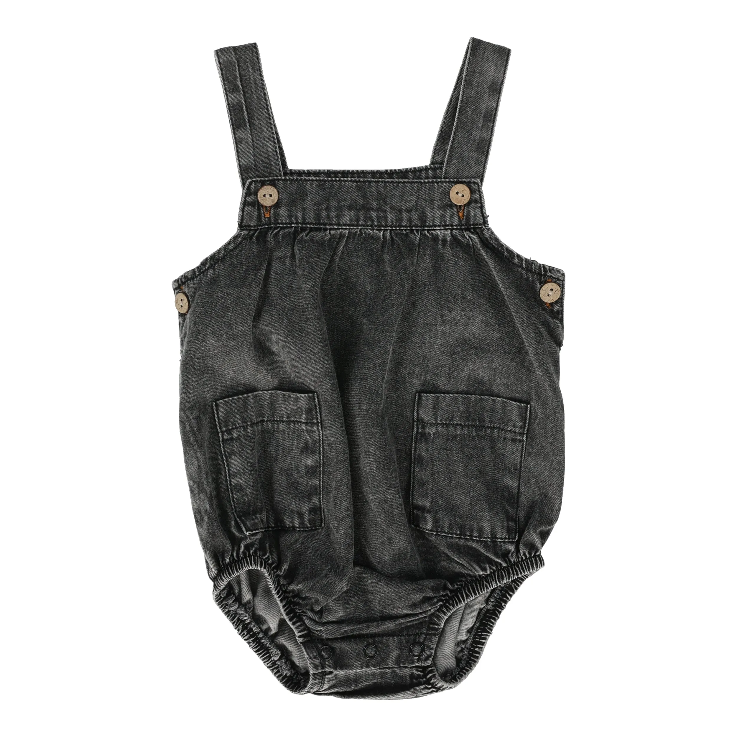 Analogie Stonewash Boys Romper - Black Wash