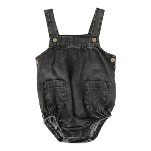 Analogie Stonewash Boys Romper - Black Wash