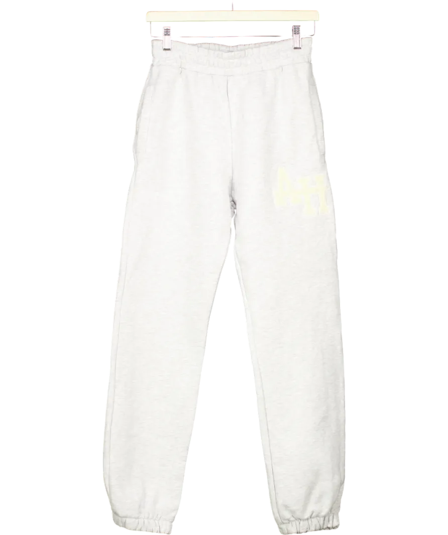 Annie hood Grey Cuffed Joggers With Printed Logo UK S