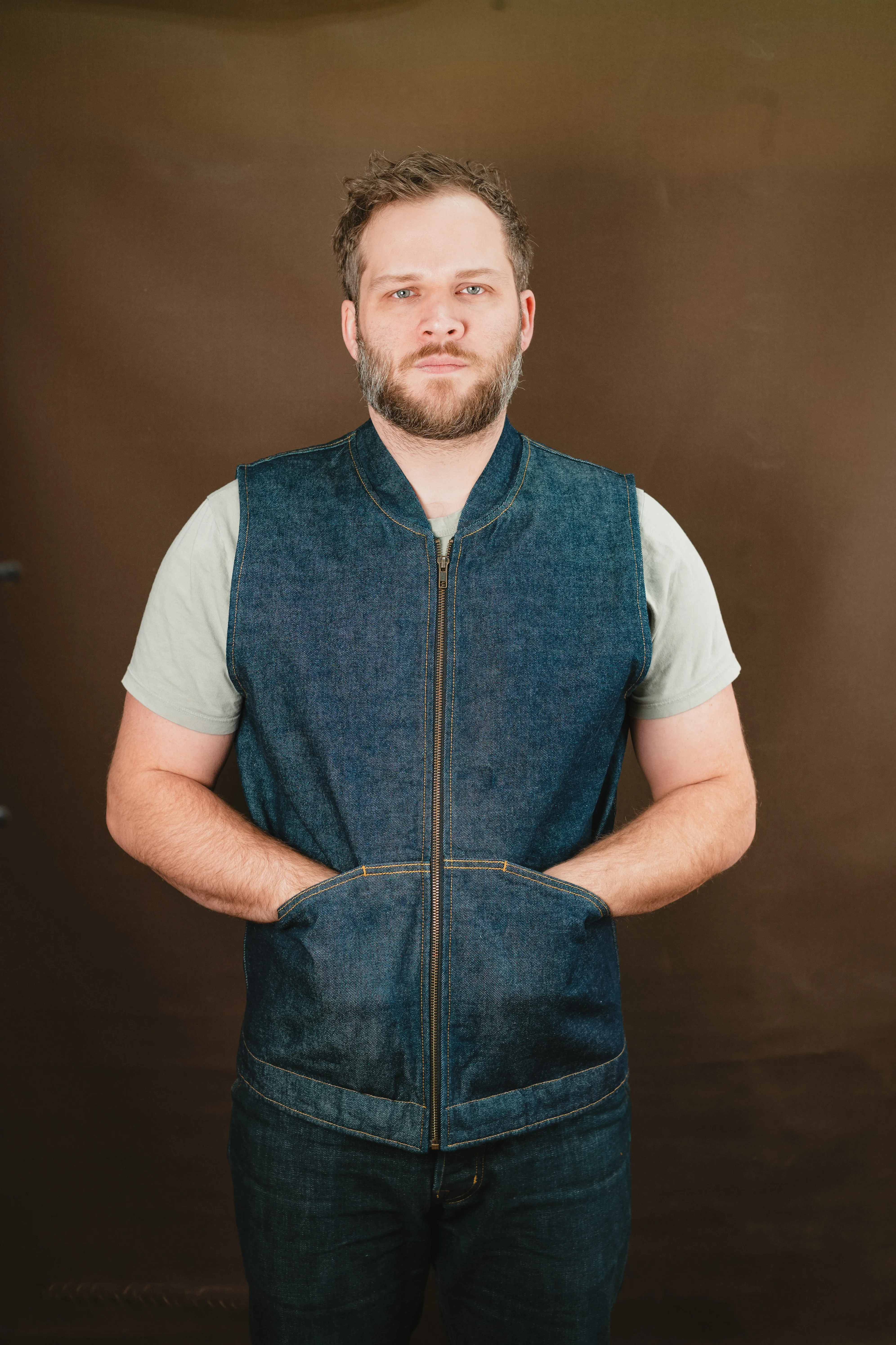 Ansel Vest - Rinsed Vidalia Mills Selvedge Denim - One Off - Large