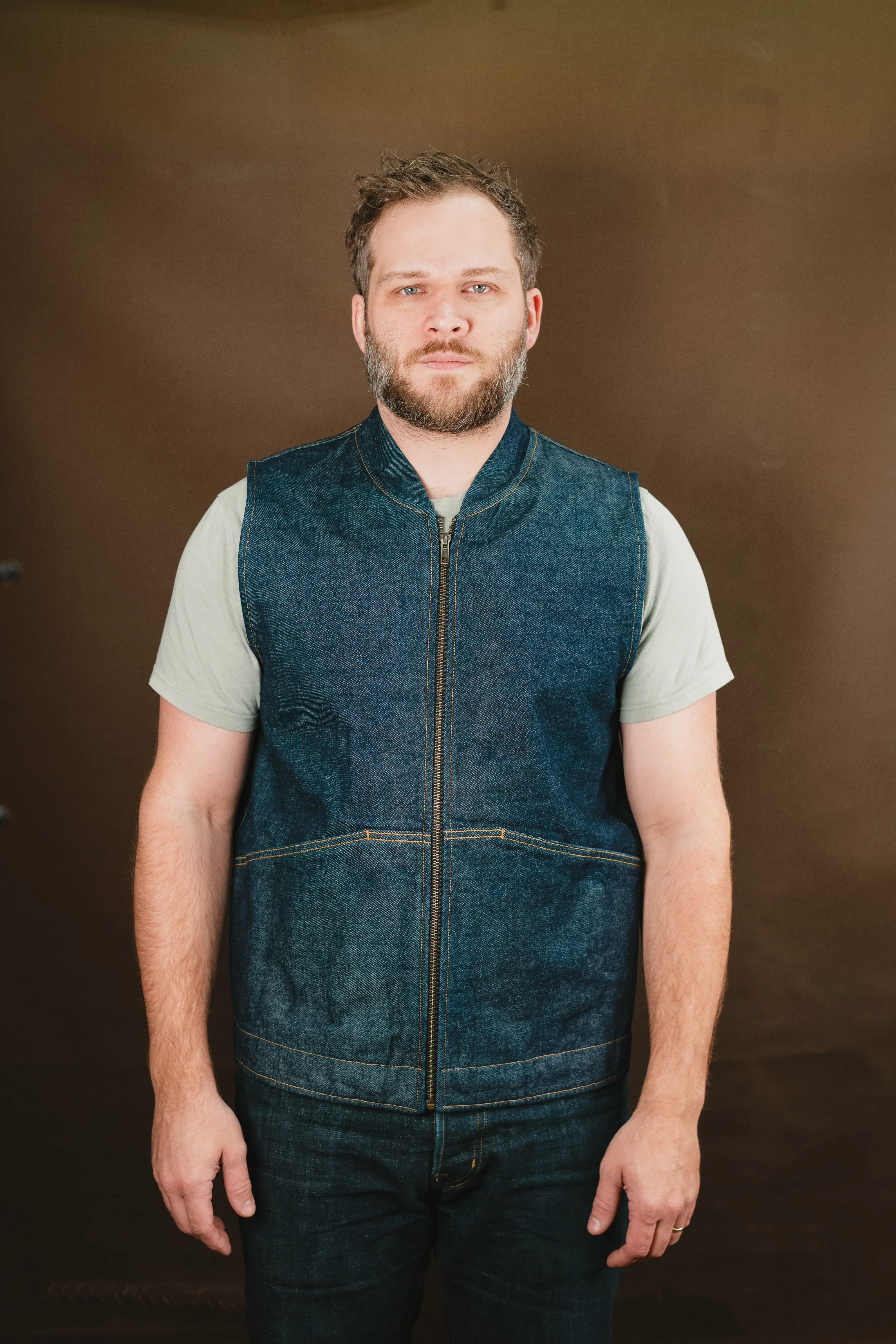 Ansel Vest - Rinsed Vidalia Mills Selvedge Denim - One Off - Large