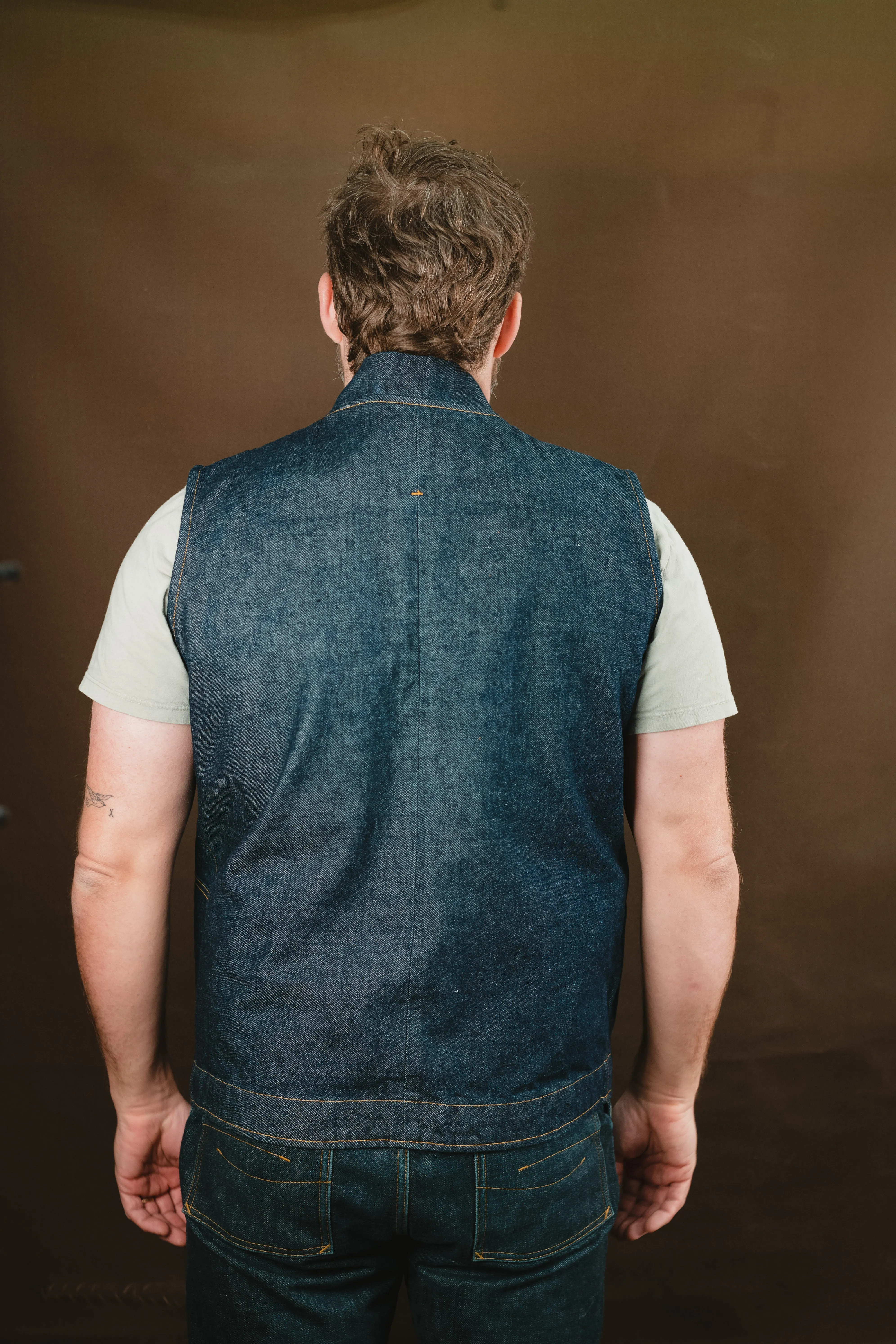 Ansel Vest - Rinsed Vidalia Mills Selvedge Denim - One Off - Large