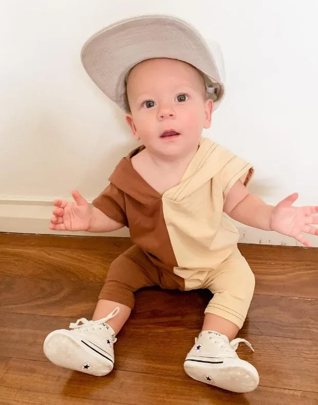Ballerinas and Boys - Caramel Hooded Romper
