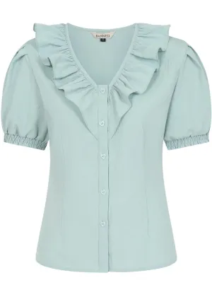 Banned Summer Sweetheart 40's Blouse Blue