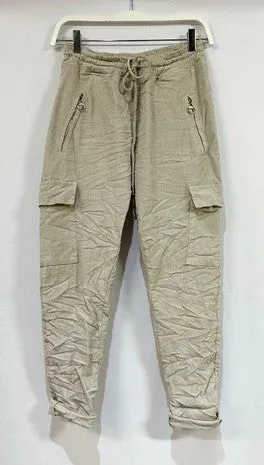Beige Baby Corduroy Crinkle Italian Joggers 1/15/25 9511