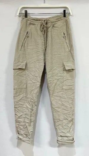 Beige Baby Corduroy Crinkle Italian Joggers 1/15/25 9511