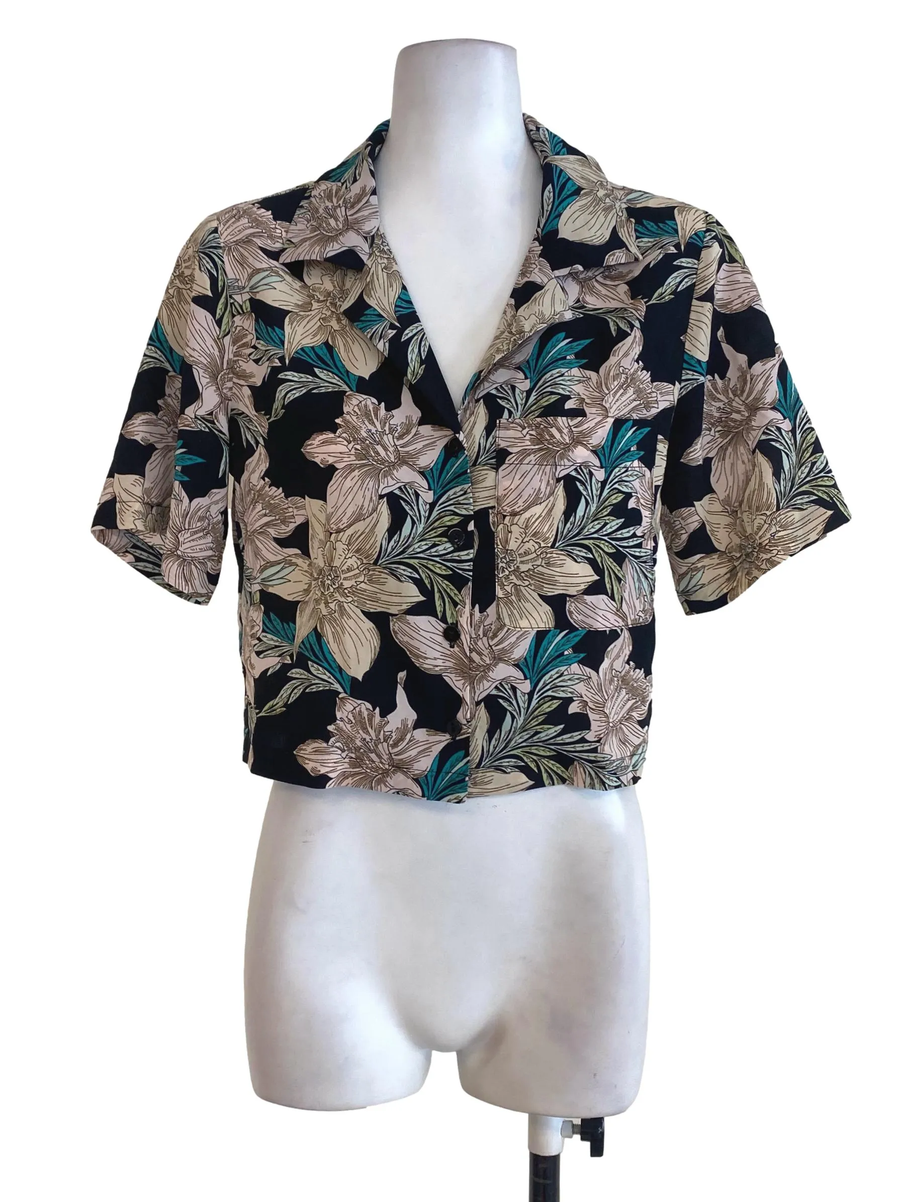Black Floral Top LB