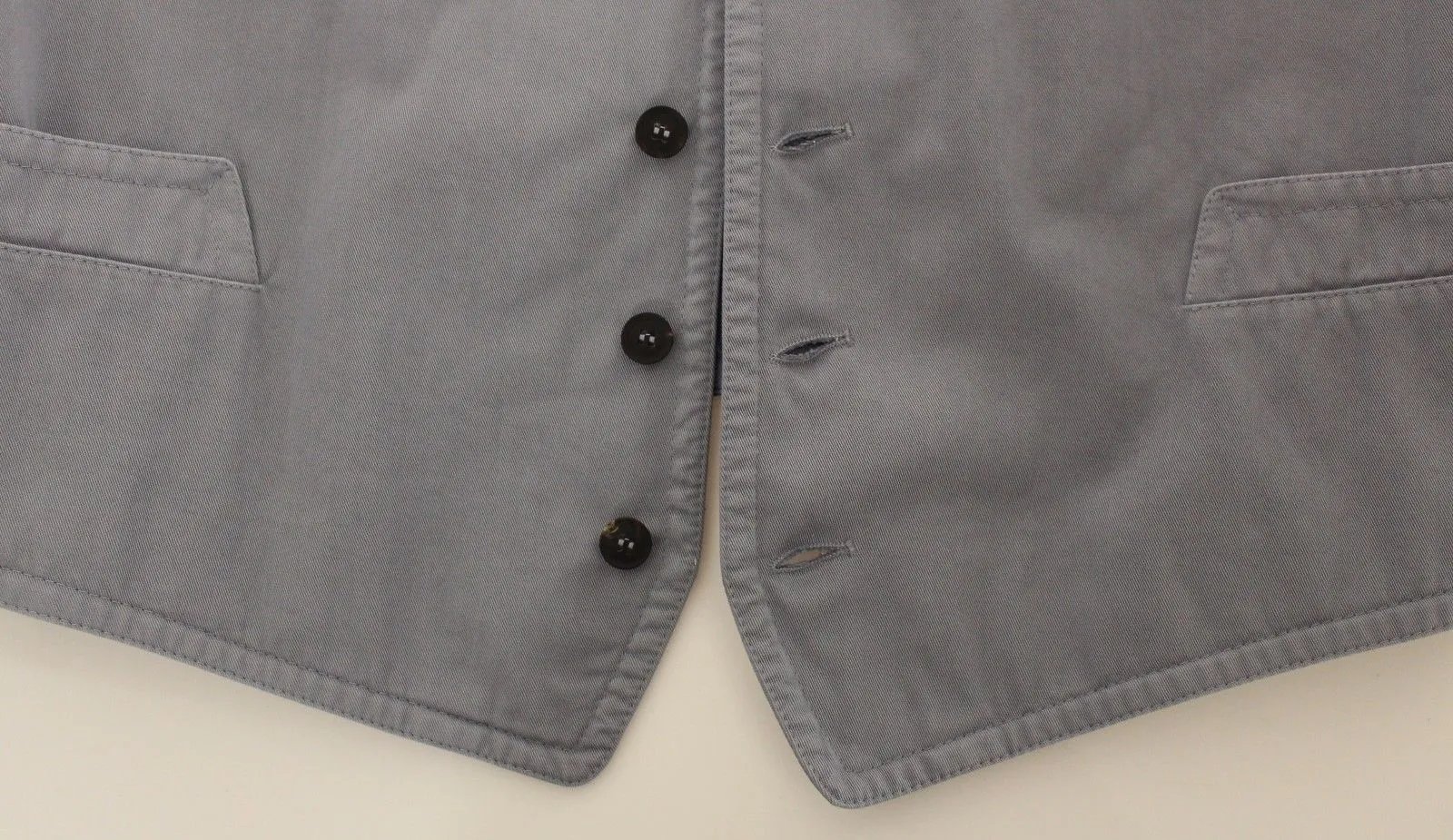 Blue Cotton Viscose Dress Vest Blazer