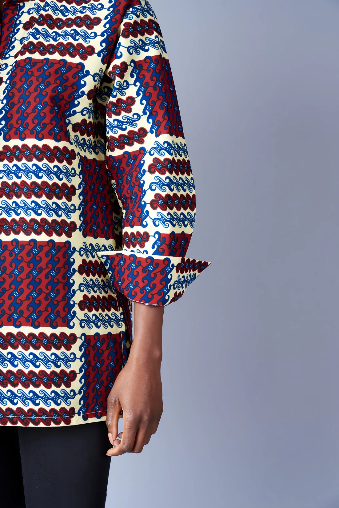 BOYFRIEND BLOUSE IN RED & BLUE
