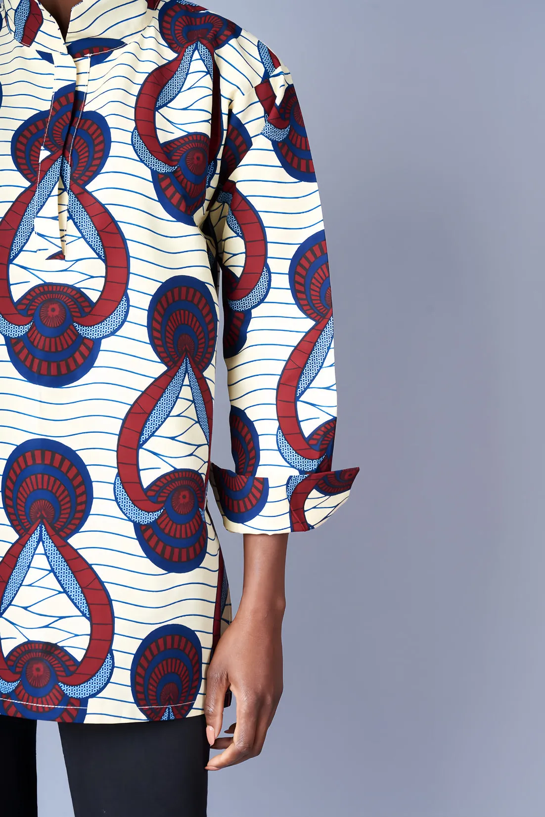 BOYFRIEND BLOUSE IN RED, BLUE, CREAM