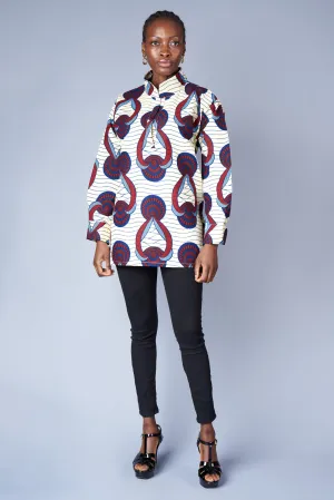 BOYFRIEND BLOUSE IN RED, BLUE, CREAM