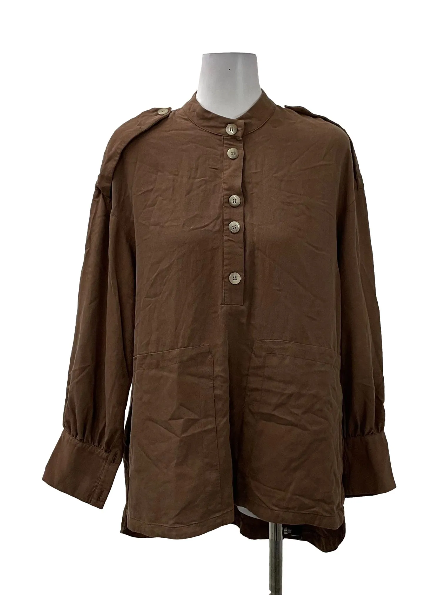Brown Front Button Shirt
