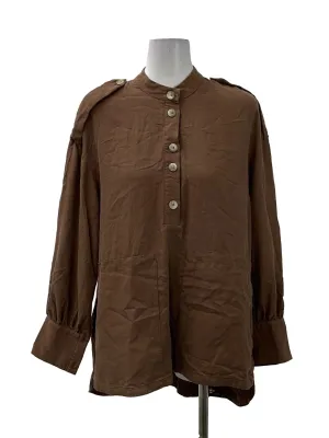 Brown Front Button Shirt