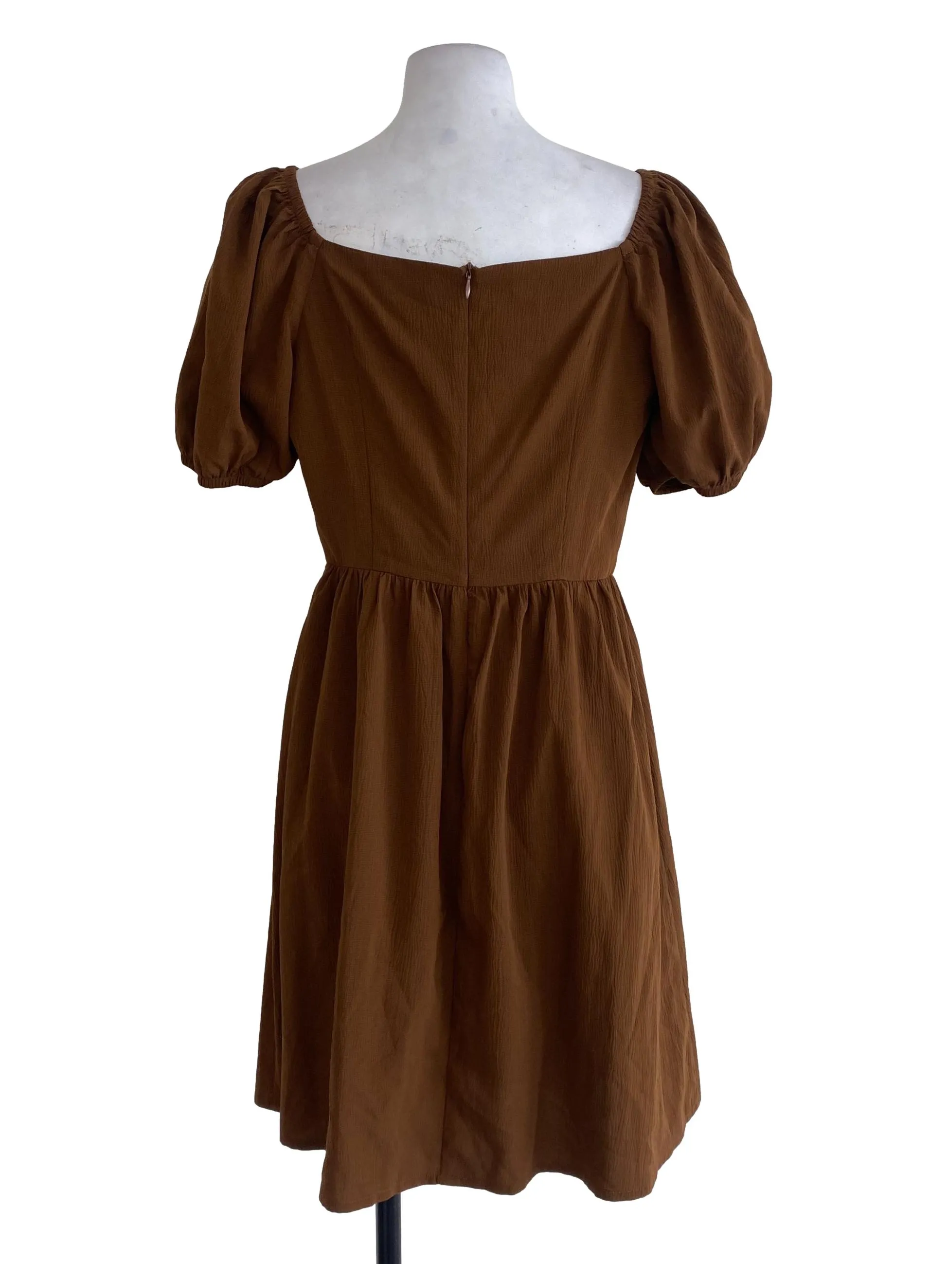 Brown Textured Rompers