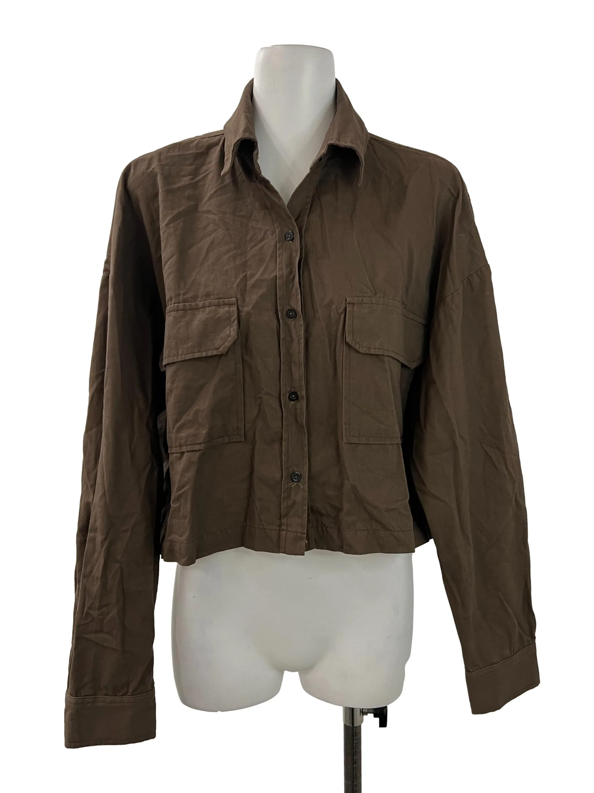 Brown Utility Crop Top