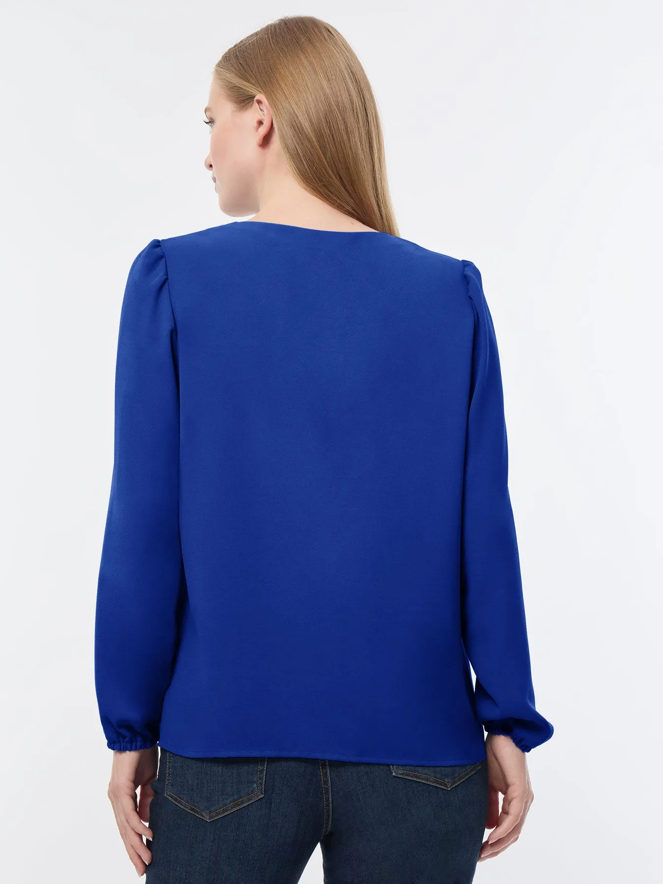 Button Front Blouse, Jasper Crepe