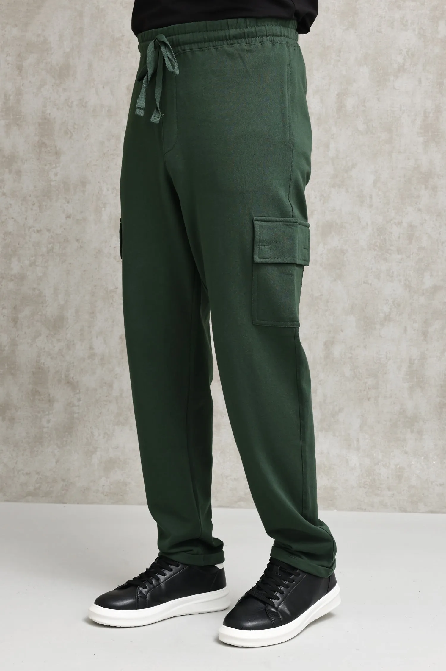 CARGO STYLE KNIT JOGGERS WITH UTILITY POCKETS
