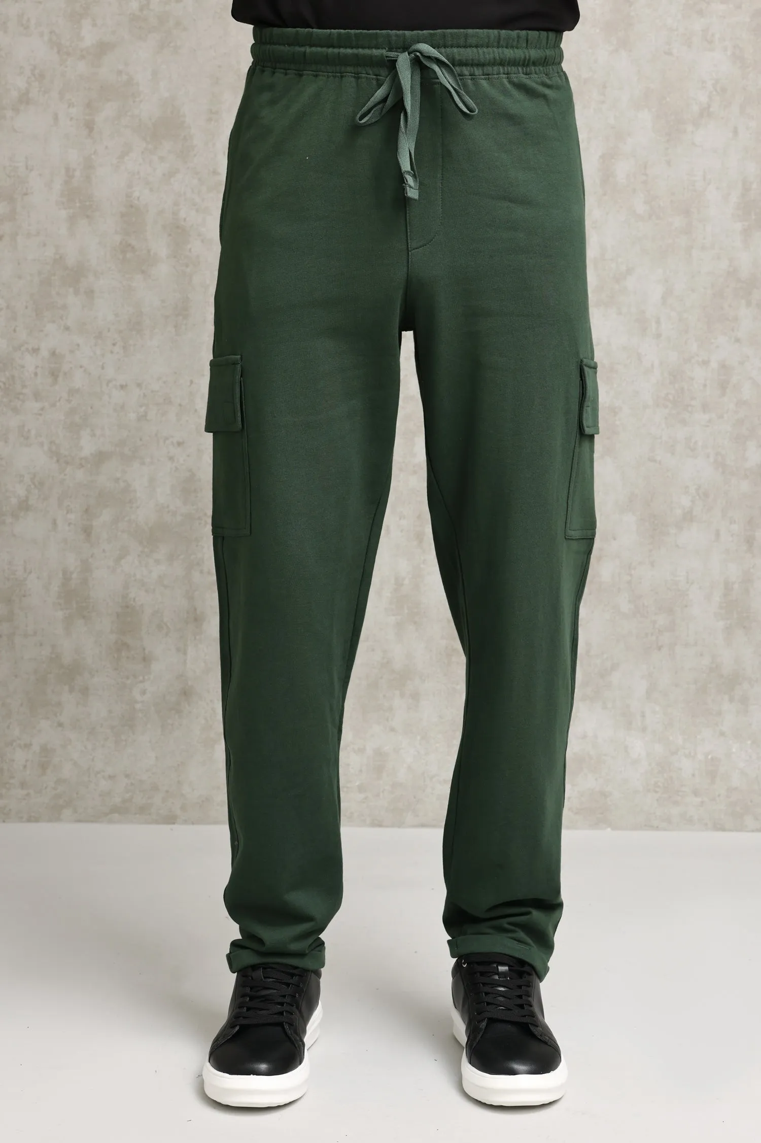CARGO STYLE KNIT JOGGERS WITH UTILITY POCKETS