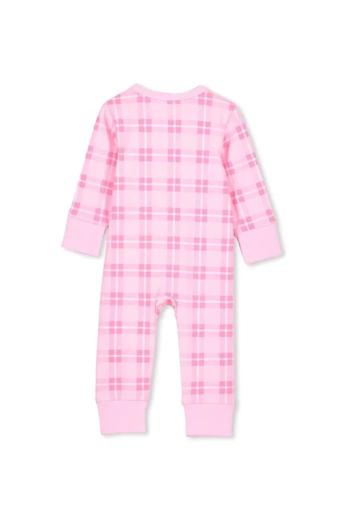 Check Romper - Candy Pink (Milky Baby)