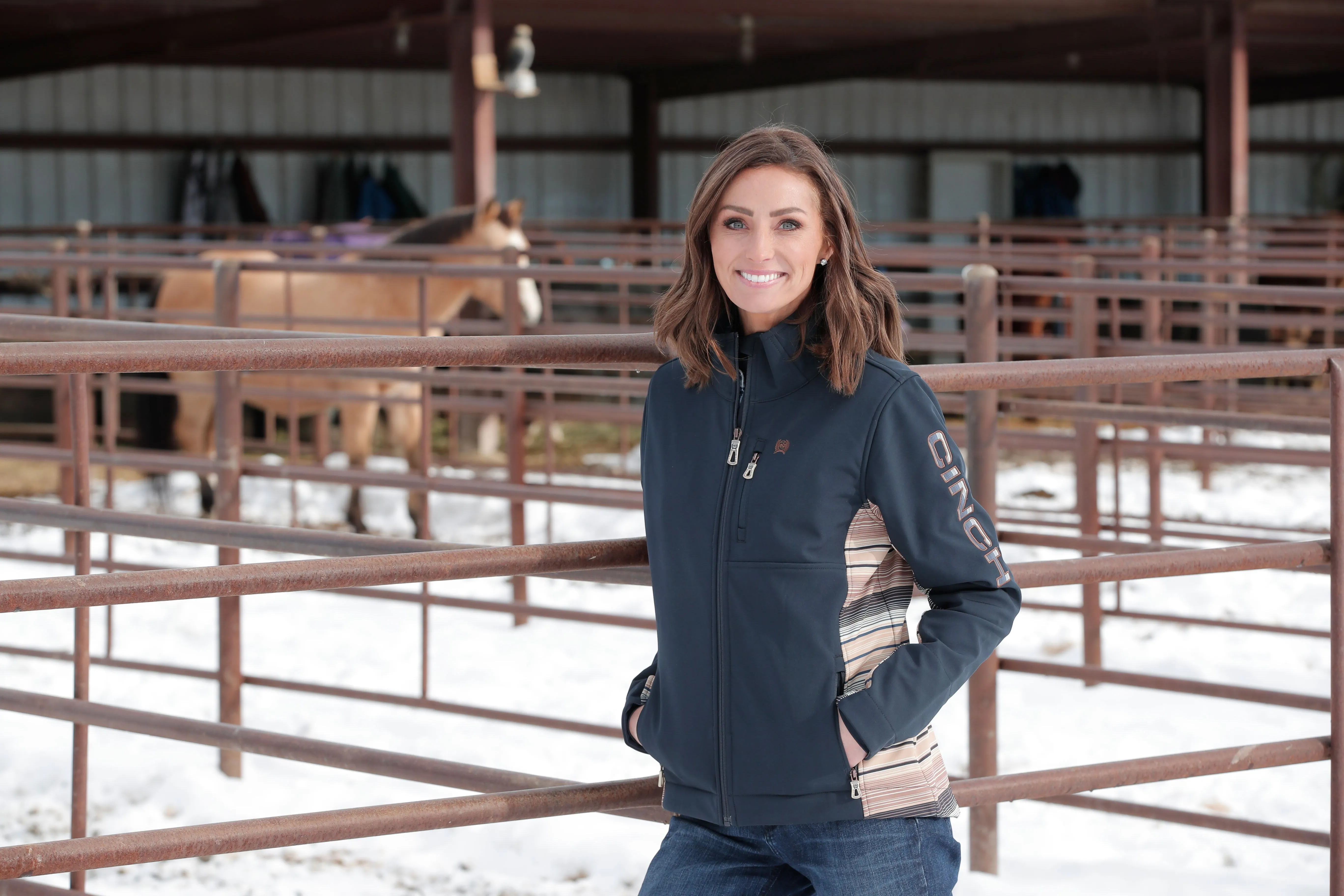 Cinch Women's Navy Concealed Carry Bonded Jacket
