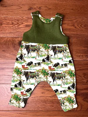 Cows in the orchard harris tweed topped romper