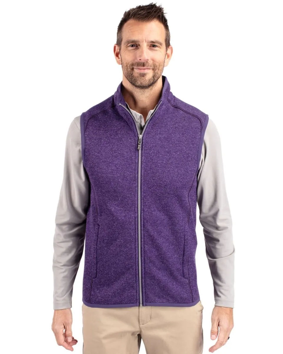 Cutter & Buck Men's Mainsail Sweater-Knit Mens Full Zip Vest