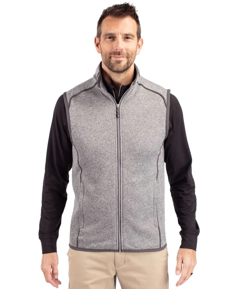 Cutter & Buck Men's Mainsail Sweater-Knit Mens Full Zip Vest