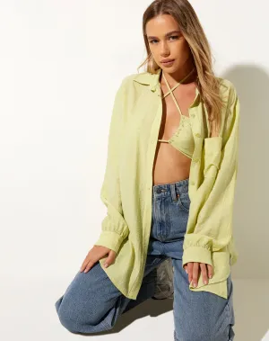 Dael Oversized Shirt in Crinkle Sage