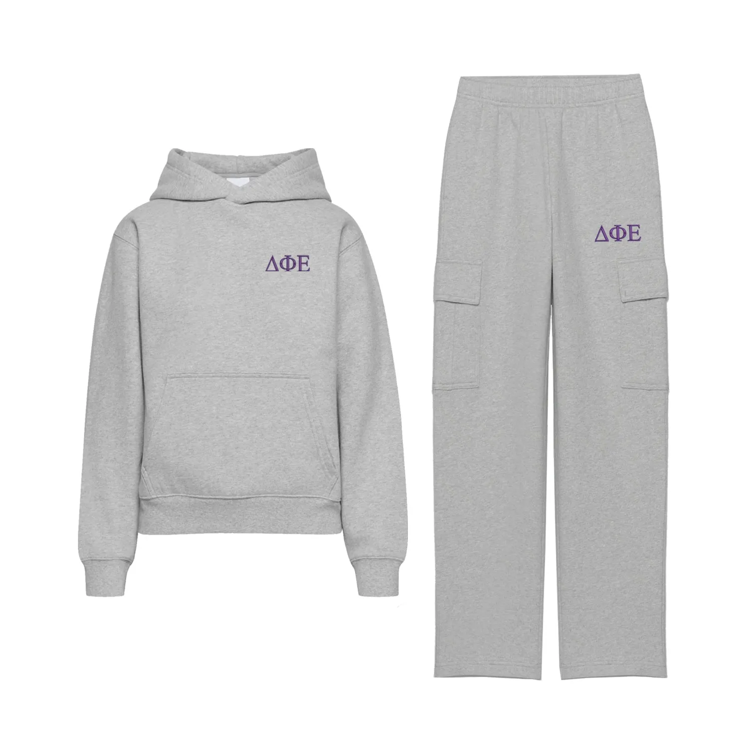 Delta Phi Epsilon Fave Fit Fleece Cargo Hoodie Set