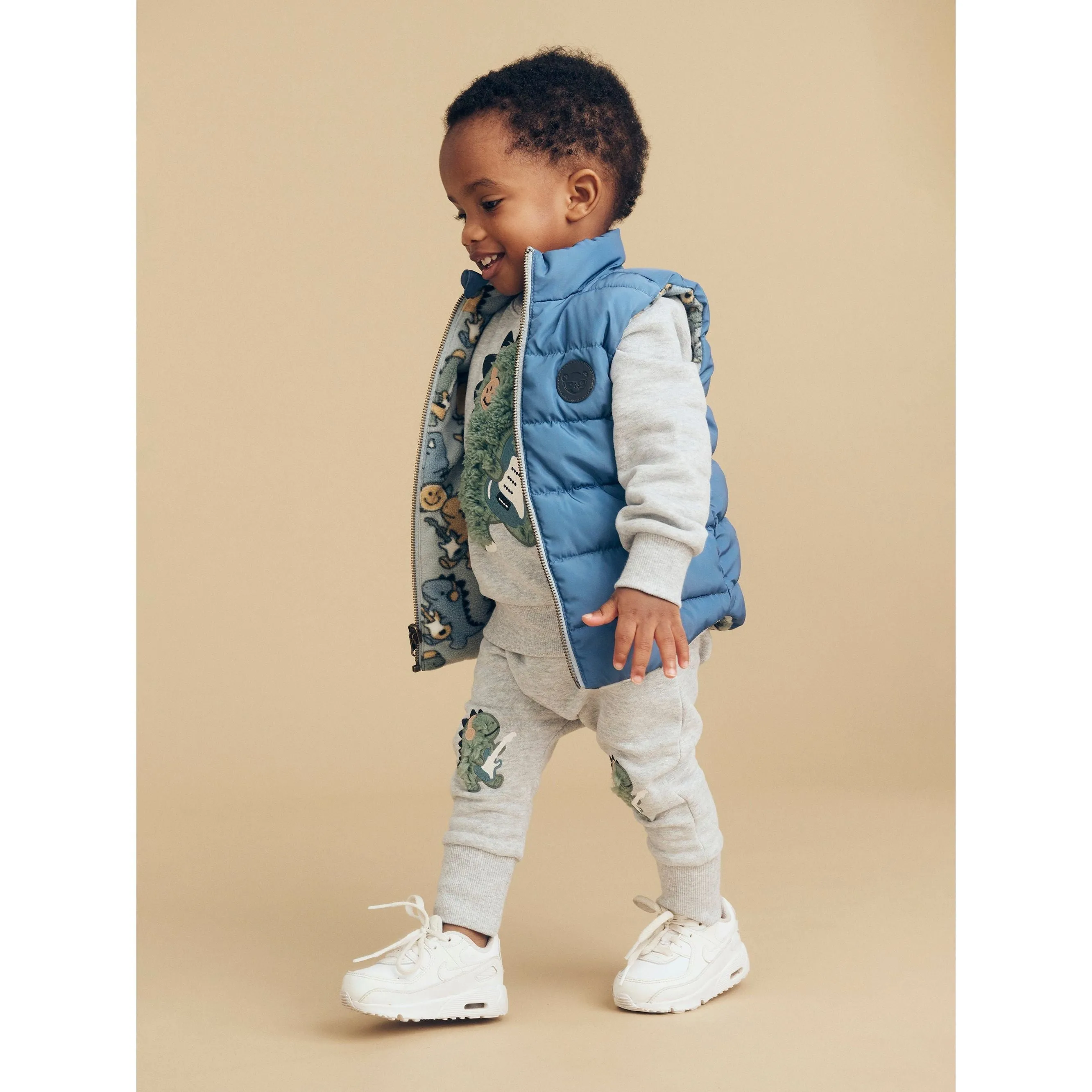 Dino Band Reversible Fleece Vest