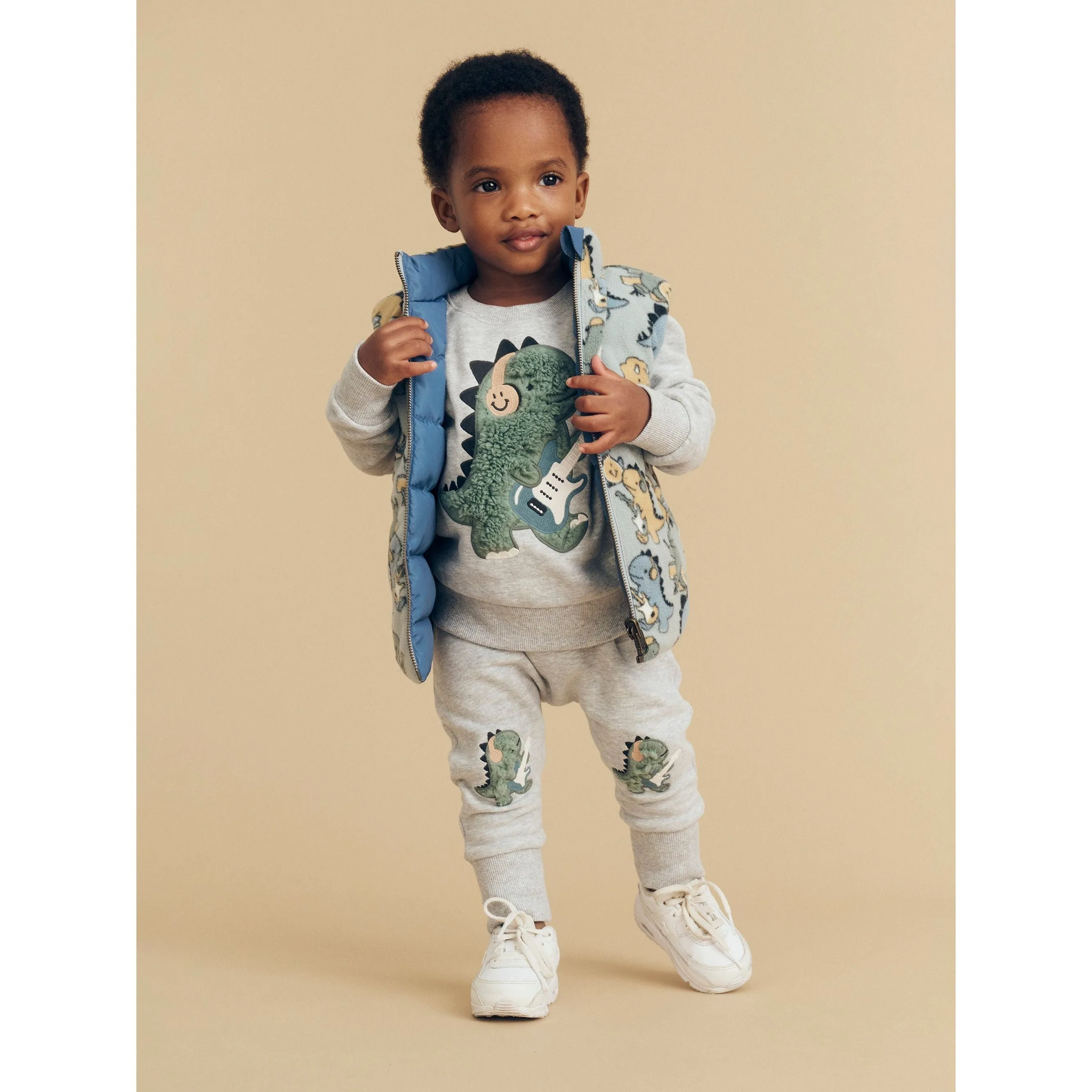 Dino Band Reversible Fleece Vest