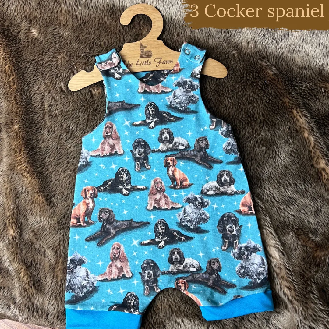 Dog Breeds short cuffed Romper 0-4 years