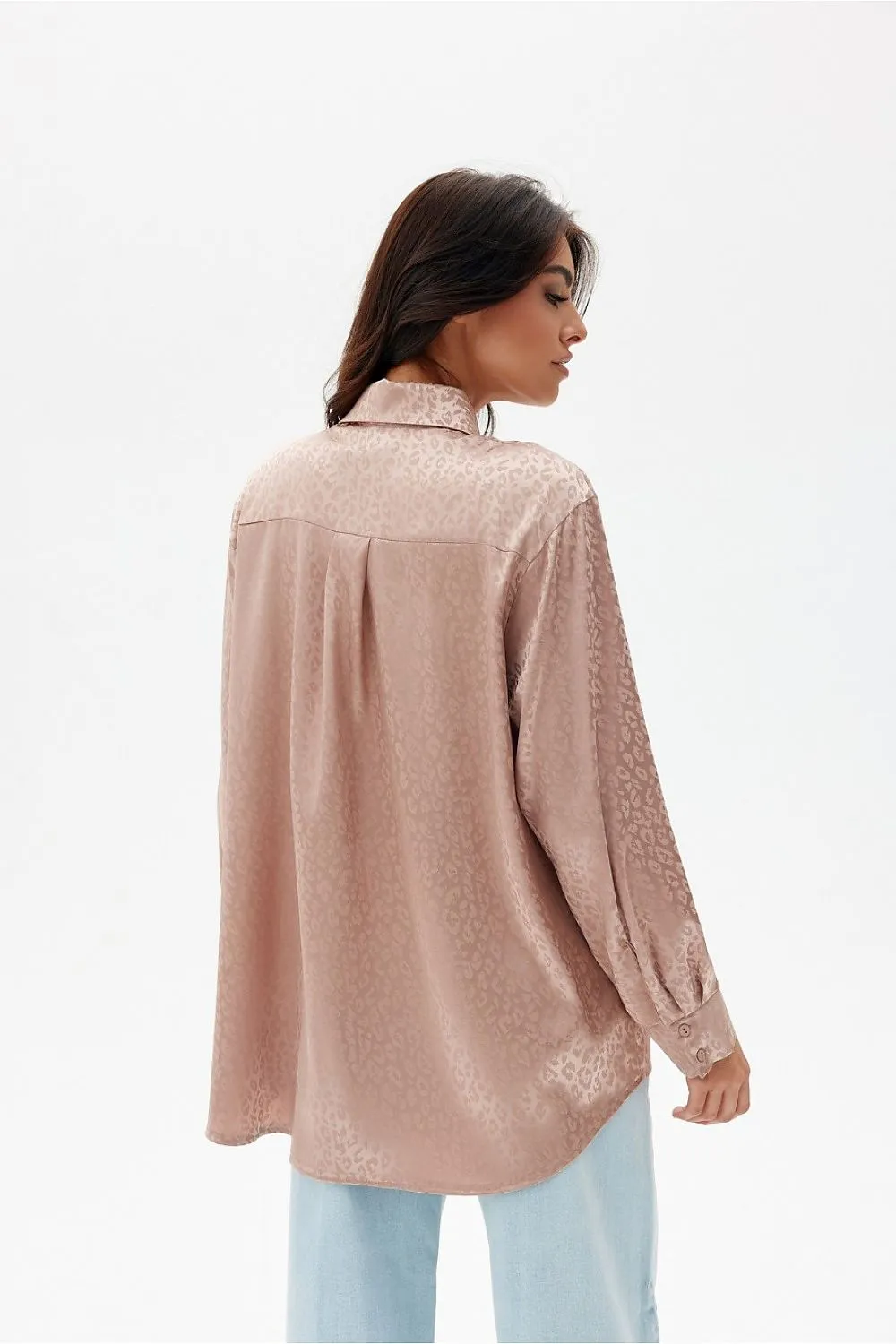 Embossed Leopard Longline Shirt