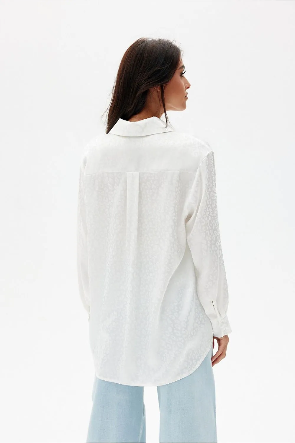 Embossed Leopard Longline Shirt