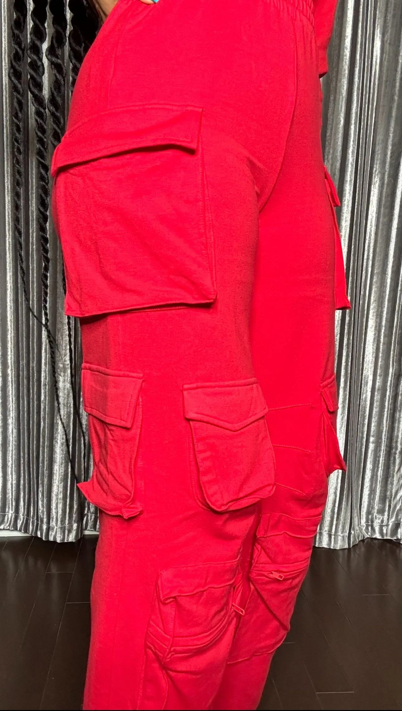 Emily Cargo Joggers (Red and Raspberry)