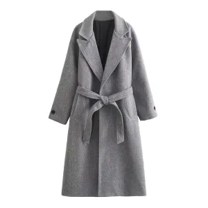Evelina Long Belted Wool Blend Coat