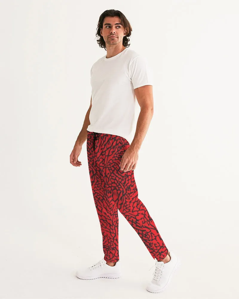 Exclusive "Elephant Print (Red)" Men's Joggers