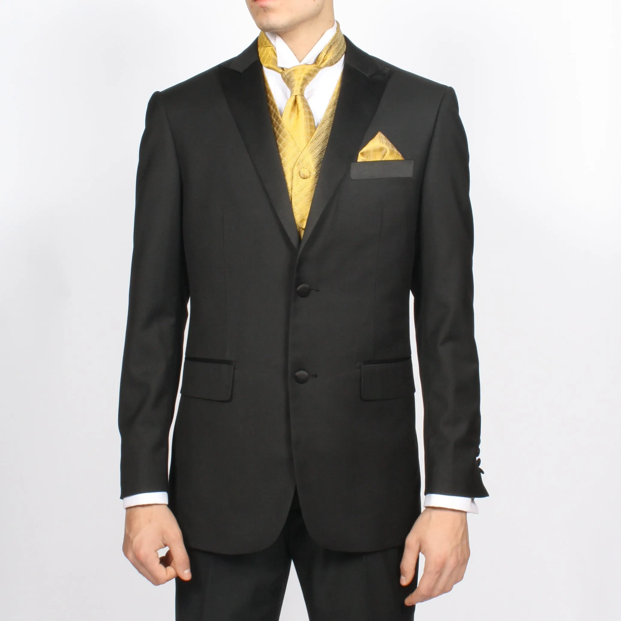 Ferrecci Mens  Yellow Diamond Vest Set
