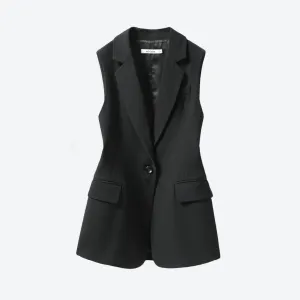 Formal Sleeveless Buttoned Blazer Vests