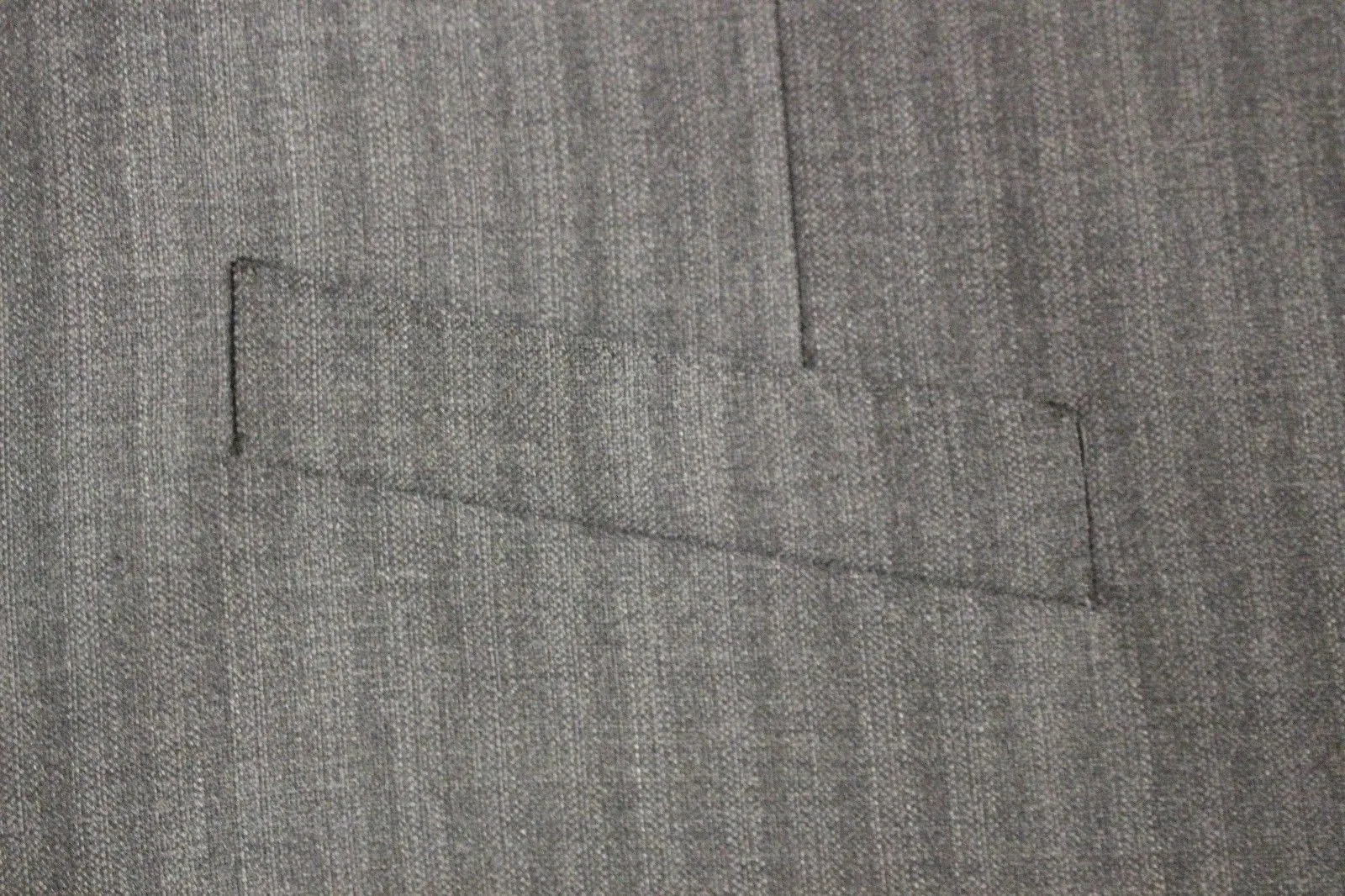 Gray Striped Wool Single Breasted Vest