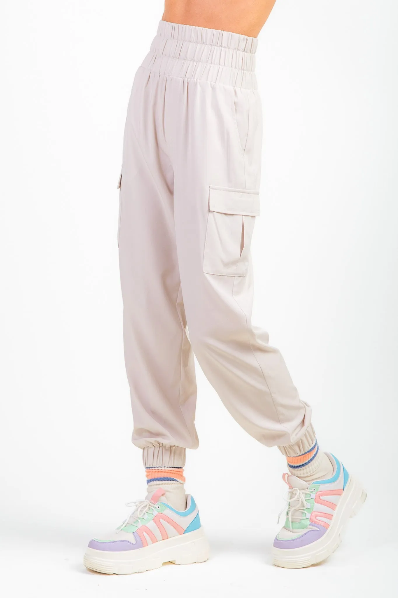 High Waisted Cargo Active Joggers w/ Pockets