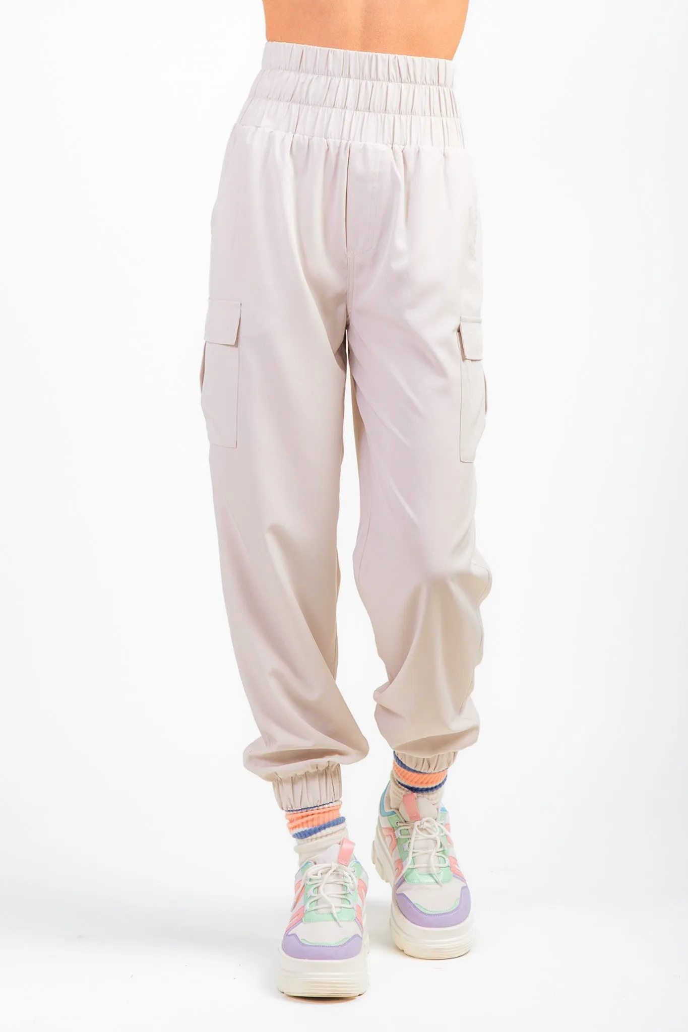 High Waisted Cargo Active Joggers w/ Pockets