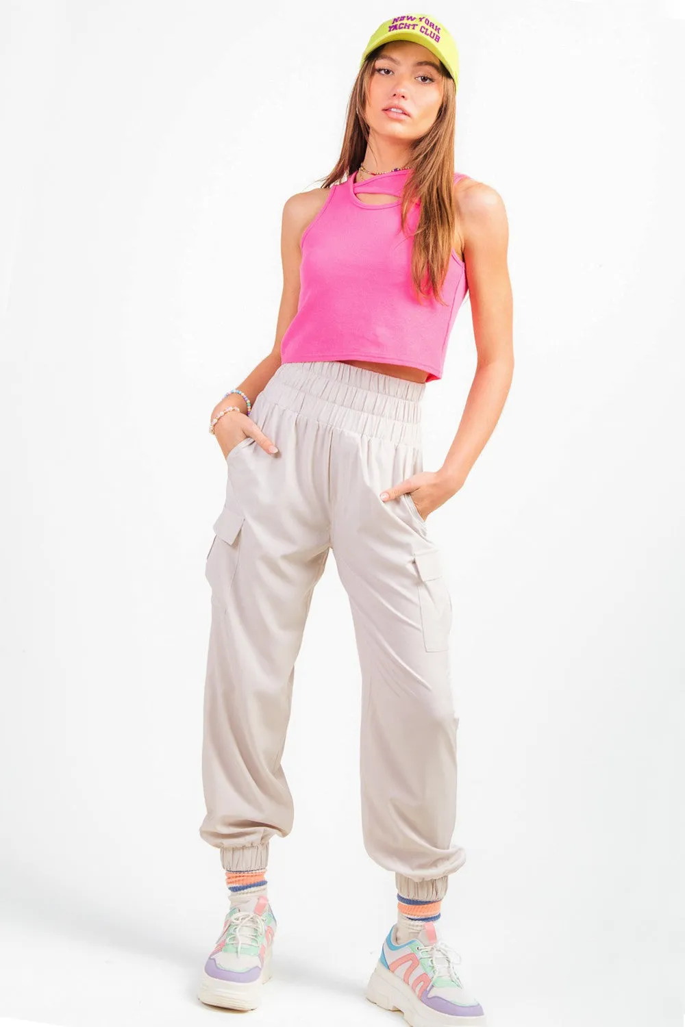 High Waisted Cargo Active Joggers w/ Pockets