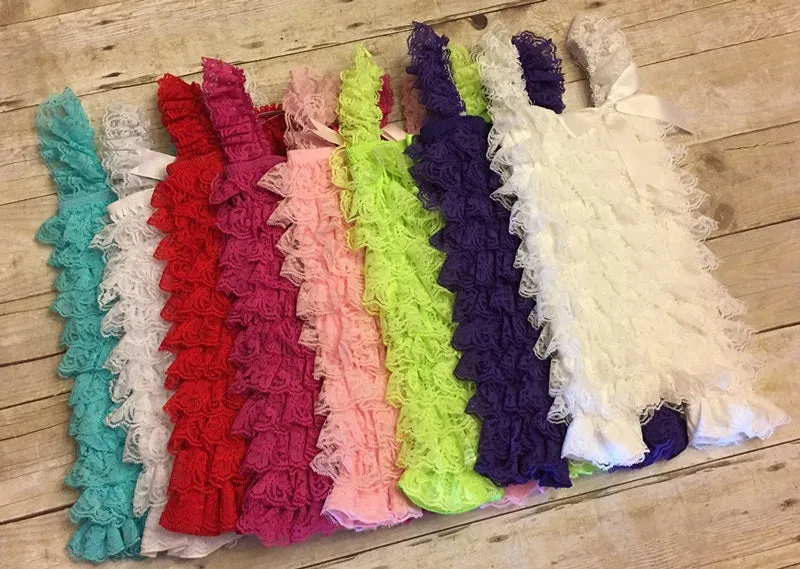 Hot Pink Lace Romper